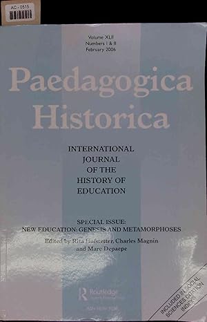 Image du vendeur pour Education nouvelle et changements educatifs: elements de definition et pesees d une influence. Paedagogica Historica, Vol. 42, Nos. 1&2, February 2006, pp. 1-14 mis en vente par Antiquariat Bookfarm