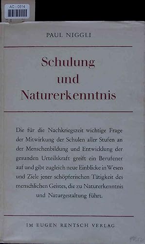 Immagine del venditore per Schulung und Naturerkenntnis. AC-0514 venduto da Antiquariat Bookfarm