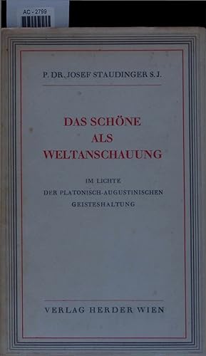 Image du vendeur pour Das Schne als Weltanschauung. AC-2799 mis en vente par Antiquariat Bookfarm