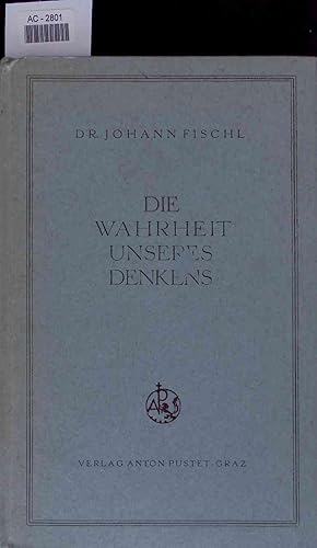 Imagen del vendedor de Die Wahrheit Unseres Denkens. AC-2801. II. Band a la venta por Antiquariat Bookfarm