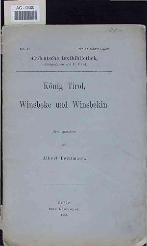 Bild des Verkufers fr Kllig Tirol, Winsbeke und Winsbekin. AC-0400. No, 9 zum Verkauf von Antiquariat Bookfarm