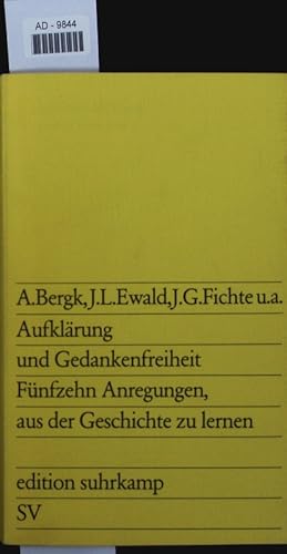 Seller image for Aufklrung und Gedankenfreiheit. for sale by Antiquariat Bookfarm