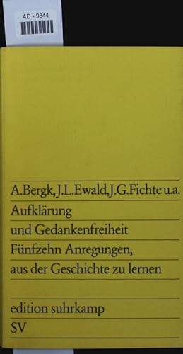 Bild des Verkufers fr Aufklrung und Gedankenfreiheit. zum Verkauf von Antiquariat Bookfarm