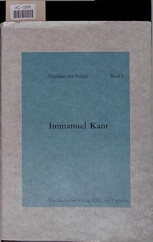 Bild des Verkufers fr Immanuel Kant. Politische Schriften zum Verkauf von Antiquariat Bookfarm