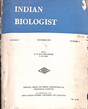 Seller image for Indian Biologist Vol. X Number 2 for sale by Majestic Books