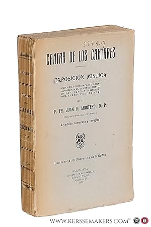 Imagen del vendedor de Cantar de los Cantares. Exposicin Mistica con nueva version castellana acomodada al original texto de la vulgata y variantes del hebreo y del griego. 2.a edicin aumendata y corregida. a la venta por Emile Kerssemakers ILAB