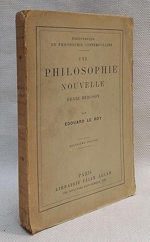 Imagen del vendedor de Une Philosophie Nouvelle Henri Bergson a la venta por Book House in Dinkytown, IOBA