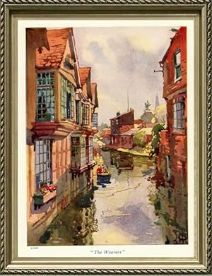Seller image for Old Weavers House in Canterbury, Kent, England,Vintage Watercolor Print for sale by Artisans-lane Maps & Prints