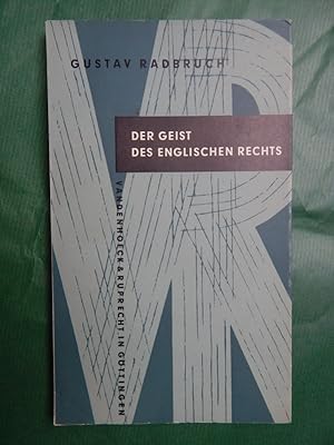 Image du vendeur pour Der Geist des englischen Rechts mis en vente par Buchantiquariat Uwe Sticht, Einzelunter.