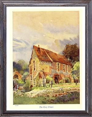 Seller image for Greyfriars' Monastery in Canterbury, England,Vintage Watercolor Print for sale by Artisans-lane Maps & Prints