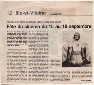 Image du vendeur pour Fete du cinema du 15 au 19 Septembre, 1993 mis en vente par Wittenborn Art Books