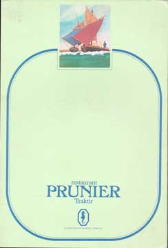 Restaurant Prunier menu