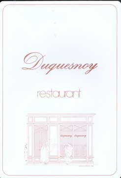 Duquesnoy Restaurant menu