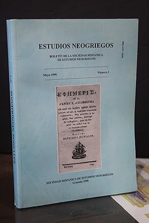 Estudios Neogriegos.- Numero 2, Mayo 1998.- Boletín de la Sociedad Hispánica de Estudios Neogriegos.