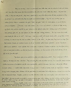 Image du vendeur pour Two Autograph Manuscripts Signed ("Frank Swinnerton") on the title leaf, complete drafts of a short story, "The Chocolate-Seller of Knightsbridge," and an essay, "Gossip" mis en vente par James Cummins Bookseller, ABAA