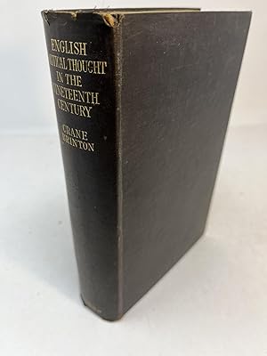 ENGLISH POLITICAL THOUGHT IN THE NINETEENTH CENTURY. (signed)