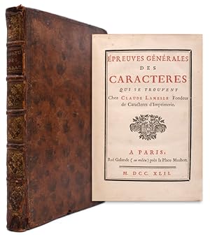 Seller image for preuves Gnrales des Caractres qui se trouvent chez Claude Lamesle for sale by James Cummins Bookseller, ABAA
