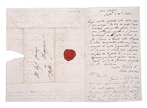 Seller image for Autograph letter, signed, with initials ("N. B."), to George Stevens, written below a letter in Italian by Pietro Gamba for sale by James Cummins Bookseller, ABAA