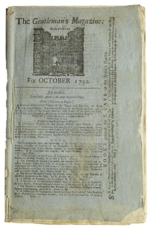 Bild des Verkufers fr The Gentleman's Magazine; for October 1752 zum Verkauf von James Cummins Bookseller, ABAA