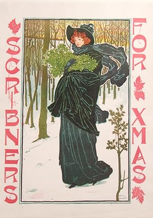 Bild des Verkufers fr Color Poster for Christmas Issue of Scribner's magazine entitled "Scribner's for Xmas" zum Verkauf von James Cummins Bookseller, ABAA
