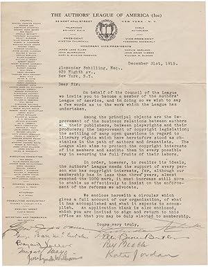 [Typed Letter Signed by Nine authors] Formal Invitation to Alexander Schilling, to Join the Autho...