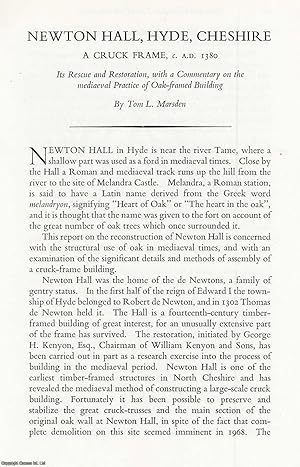 Newton Hall, Hyde, Cheshire. A Cruck Frame, c. A.D. 1380. An original article from the Transactio...