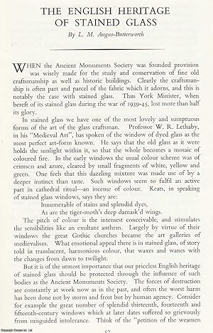 Seller image for The English Heritage of Stained Glass. An original article from the Transactions of The Ancient Monuments Society, 1961. for sale by Cosmo Books