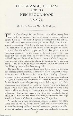 The Grange, Fulham and its Neighbourhood 1713-1957. An original article from the Transactions of ...