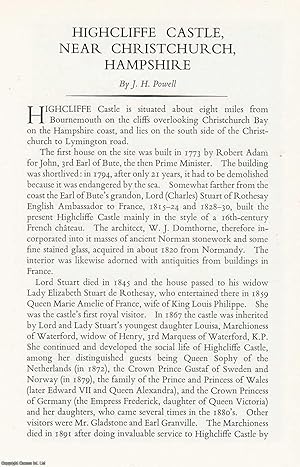 Highcliffe Castle, Near Christchurch, Hampshire. An original article from the Transactions of The...