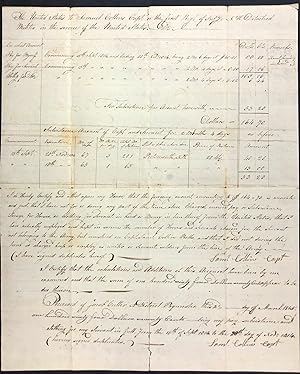Bild des Verkufers fr [Manuscript Signed] Subsistence Account for Captain Samuel Collins & Servant of the New Hampshire Militia, for Fall of 1814 zum Verkauf von Kaaterskill Books, ABAA/ILAB