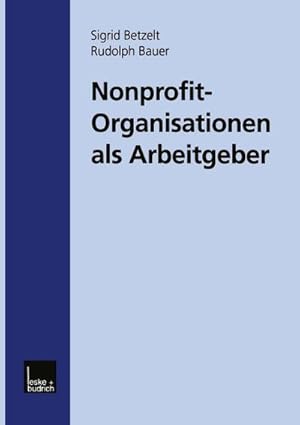 Bild des Verkufers fr Nonprofit-Organisationen als Arbeitgeber zum Verkauf von BuchWeltWeit Ludwig Meier e.K.