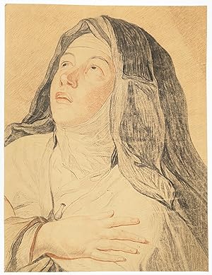 ORIGINAL CRAYON SKETCH] [Sainte Thérése. Dessiné par M. Taillasson, Peintre du Roy, de lAcadémie...
