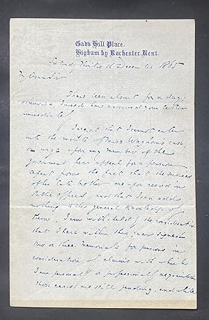 Seller image for Charles DICKENS Lettre autographe signe Household Words & Thomas Waghorn - 1865 for sale by EPISTOLE