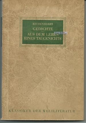 Seller image for Gedichte - Aus dem Leben eines Taugenichts for sale by obaao - Online-Buchantiquariat Ohlemann