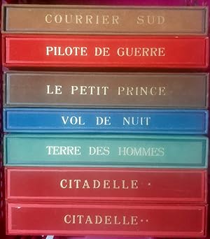 Bild des Verkufers fr uvres compltes illustres : Courrier sud - Pilote de guerre - Lettre  un otage - Citadelle (tome 1 et 2) - Vol de nuit - Terres des hommes - Le petit prince. Un sens  la vie. Complet en 7 volumes. zum Verkauf von Le festin de Babette