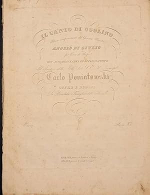 Seller image for IL CANTO DI UGOLINO. Per voce di Basso con accompagnamento di Piano - Forte. (1838) (Pl.n2472). for sale by studio bibliografico pera s.a.s.