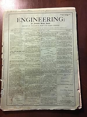 Seller image for ENGINEERING: AN ILLUSTRATED WEEKLY JOURNAL, FRIDAY, JULY 2, 1880; VOL. XXX NO. 757 for sale by Shadetree Rare Books