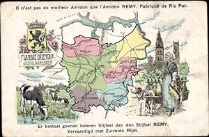 Landkarten Ansichtskarte / Postkarte Fabrication de l'Amidon Remy, Fabrique de Riz Pur