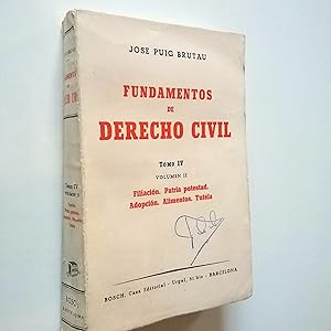 Imagen del vendedor de Fundamentos de Derecho Civil. Tomo IV. Volumen II. Filiacin. Patria potestad. Adopcin. Alimentos. Tutela a la venta por MAUTALOS LIBRERA