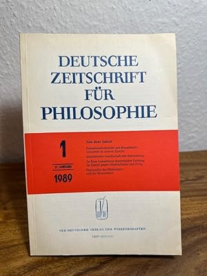 Seller image for Deutsche Zeitschrift fr Philosophie 1/1989. 37. Jahrgang. Weitere Redakteurin: Brigitte Winterfeldt. for sale by Antiquariat an der Nikolaikirche