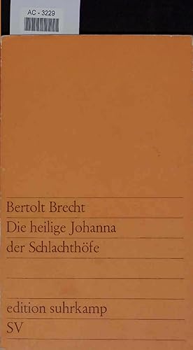 Seller image for Die heilige Johanna der Schlachthfe. AC-3229 for sale by Antiquariat Bookfarm