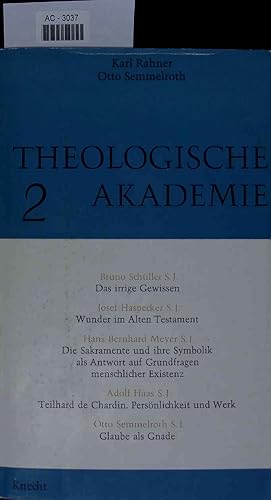 Bild des Verkufers fr Theologische Akademie. AC-3037, Band II zum Verkauf von Antiquariat Bookfarm