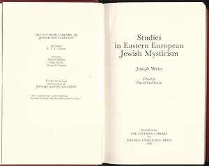 Bild des Verkufers fr Studies in East European Jewish Mysticism and Hasidism zum Verkauf von avelibro OHG