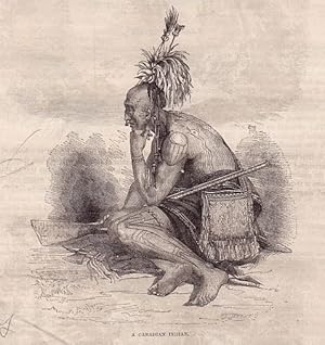 Bild des Verkufers fr A Canadian Indian. Holzstich aus : Cassel`s illustrated History of England. zum Verkauf von Antiquariat Heinz Tessin