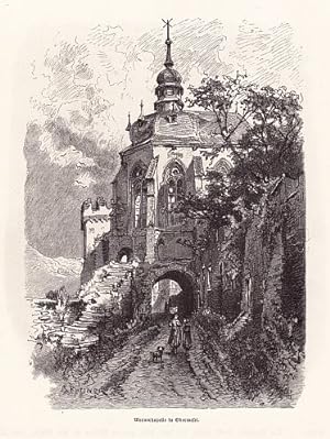 Bild des Verkufers fr Wernerkapelle in Oberwesel. Holzstich von R.Pttner aus einem illustrierten Buch. zum Verkauf von Antiquariat Heinz Tessin