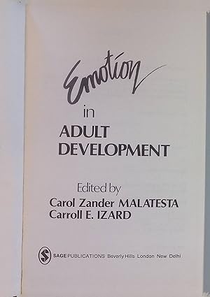 Seller image for Emotion in Adult Development for sale by books4less (Versandantiquariat Petra Gros GmbH & Co. KG)