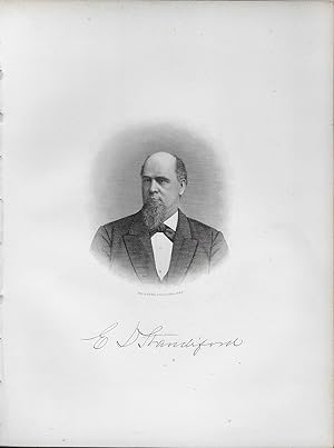 Honorable Elisha D. Standiford Portrait, Steel Engraving, with Facsimile Signature