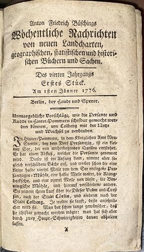 Wöchentliche Nachrichten von neuen Landcharten, geographischen, statischen und historischen Büche...