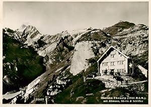 Postkarte Carte Postale 13925438 Ebenalp 1641m AI Berggasthaus mit Altmann Saentis und Schaefler ...