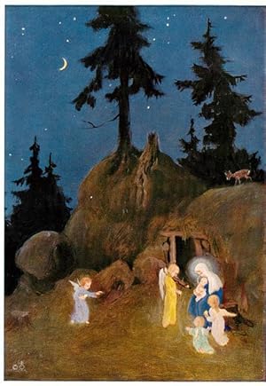 Bild des Verkufers fr Postkarte Carte Postale 73928165 Krippe Weihnachtskrippe Crib Copier Frohe Weihnachten zum Verkauf von Versandhandel Boeger